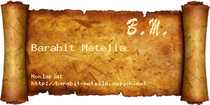 Barabit Metella névjegykártya